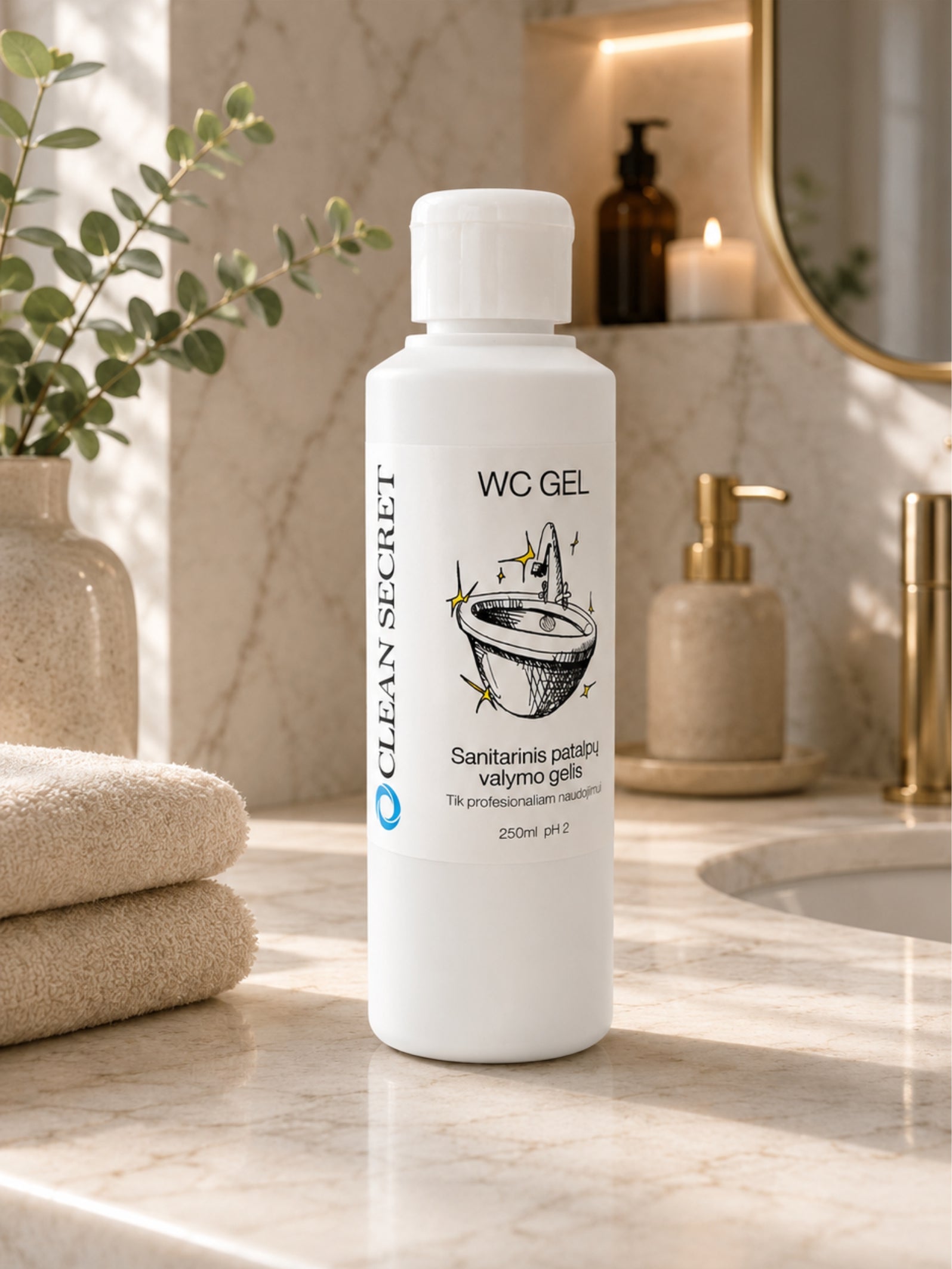 Sanitarinis patalpų valymo gelis WC GEL, 250ml