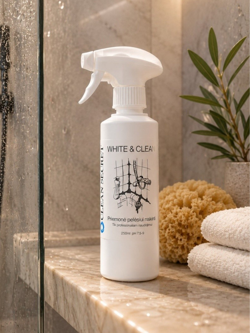Priemonė pelėsiui naikinti WHITE & CLEAN, 250 ml